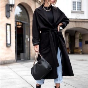 ONI Vintage Black winter peacoat trench